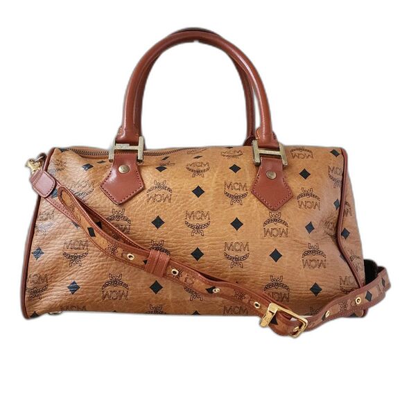 MCM Leather Boston Bag with Crossbody Strap - Picture 2 of 12